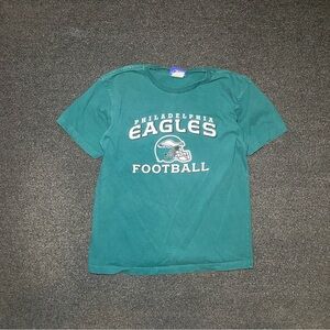 vintage Philadelphia eagles big spell out with logo green shirt size small
